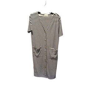 Lou & Grey Joy Stripe Button Up Organic Cotton Midi Dress Medium